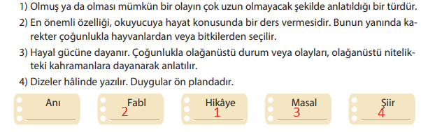 5. Sınıf Türkçe Ders Kitabı Sayfa 69 Cevapları KOZA Yayınları