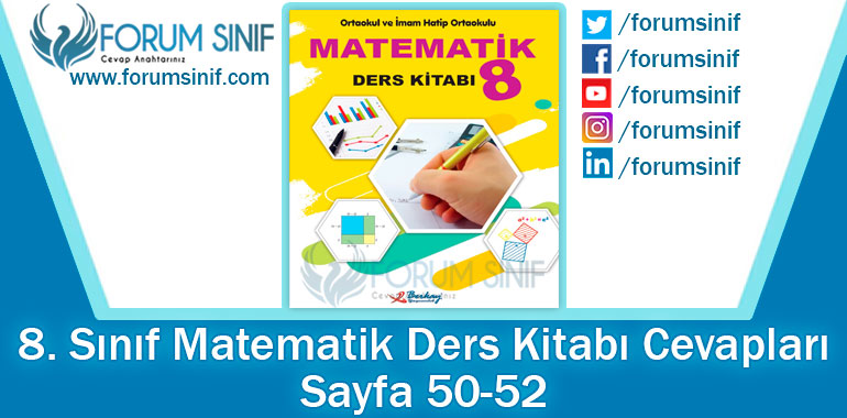 8. Sınıf Matematik Ders Kitabı 50-52. Sayfa Cevapları Berkay Yayıncılık