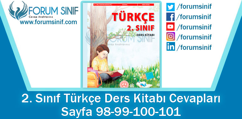 2. Sınıf Türkçe Ders Kitabı 98-99-100-101. Sayfa Cevapları MEB Yayınları