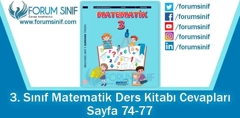 3. Sınıf Matematik Ders Kitabı 74-77. Sayfa Cevapları Ekoyay Yayıncılık