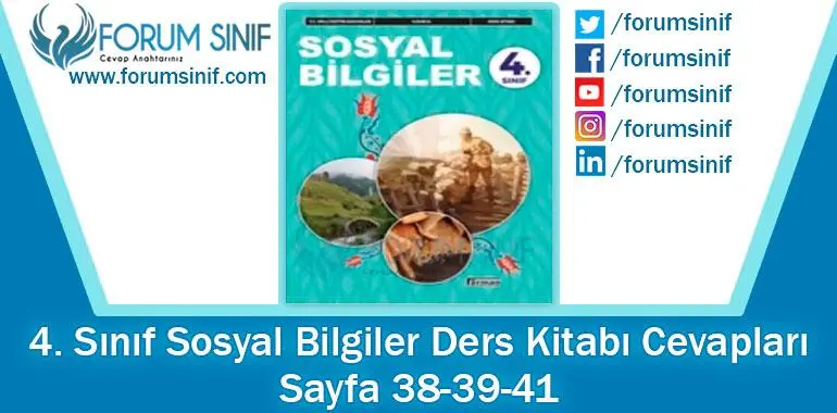 4. Sınıf Sosyal Bilgiler Ders Kitabı 38-39-41. Sayfa Cevapları Hecce Yayıncılık