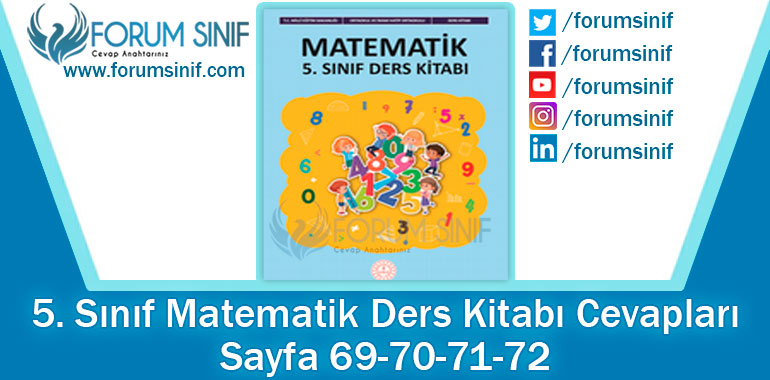 5. Sınıf Matematik Ders Kitabı 69-70-71-72. Sayfa Cevapları MEB Yayınları