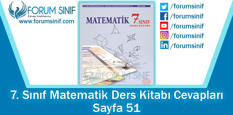 7. Sınıf Matematik Ders Kitabı 51. Sayfa Cevapları MEB Yayınları