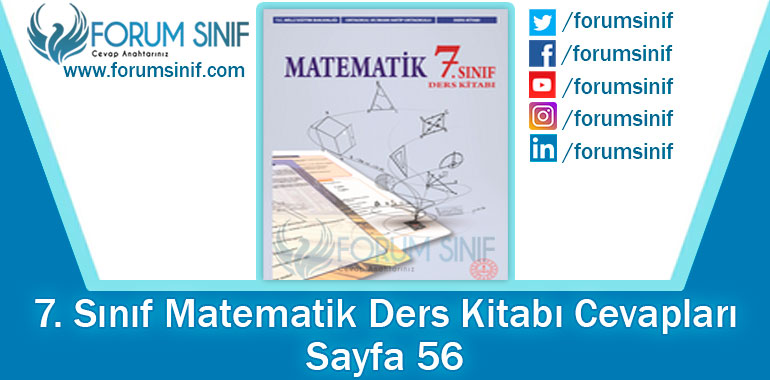 7. Sınıf Matematik Ders Kitabı 56. Sayfa Cevapları MEB Yayınları