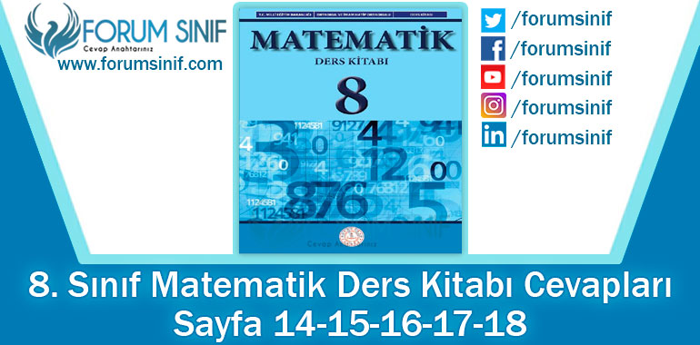 8. Sınıf Matematik Ders Kitabı 14-15-16-17-18. Sayfa Cevapları MEB Yayınları