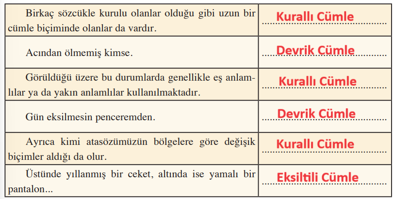 8. Sınıf Türkçe Ders Kitabı Sayfa 116 Cevapları Ferman Yayıncılık