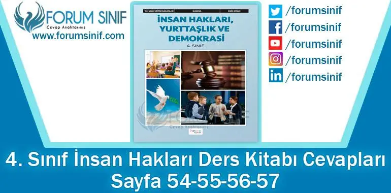4. Sınıf İnsan Hakları Ders Kitabı 54-55-56-57. Sayfa Cevapları Hecce Yayıncılık