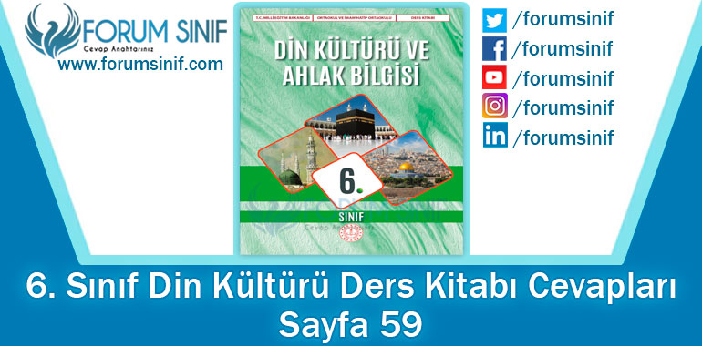 6. Sınıf Din Kültürü Ders Kitabı 59. Sayfa Cevapları MEB Yayınları