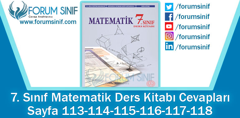 7. Sınıf Matematik Ders Kitabı 113-114-115-116-117-118. Sayfa Cevapları MEB Yayınları