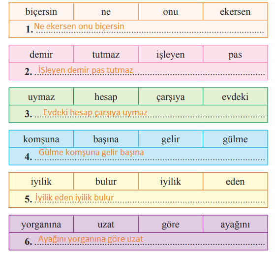 2. Sınıf Türkçe Ders Kitabı Sayfa 179 Cevapları Bilim ve Kültür Yayınları