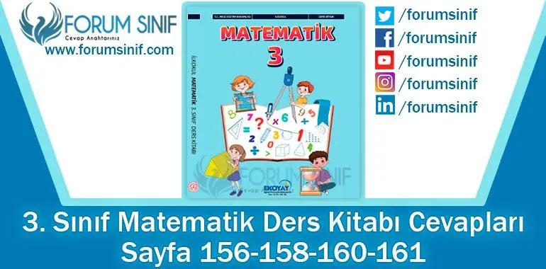 3. Sınıf Matematik Ders Kitabı 156-158-160-161. Sayfa Cevapları Ekoyay Yayıncılık