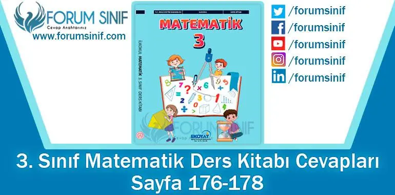 3. Sınıf Matematik Ders Kitabı 176-178. Sayfa Cevapları Ekoyay Yayıncılık