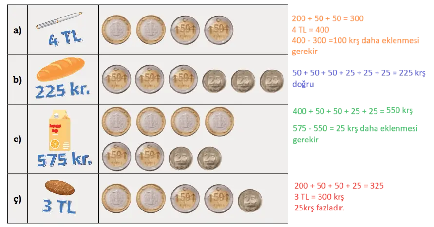 3. Sınıf Matematik Ders Kitabı Sayfa 181 Cevapları Ekoyay Yayıncılık