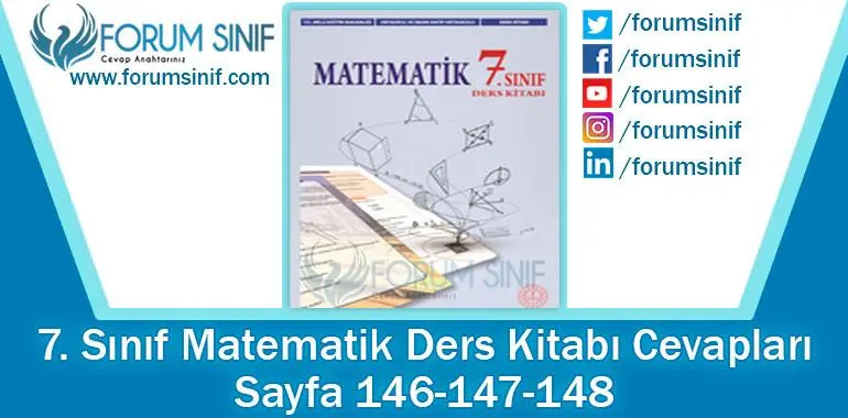 7. Sınıf Matematik Ders Kitabı 146-147-148. Sayfa Cevapları MEB Yayınları