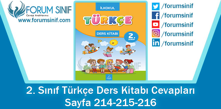2. Sınıf Türkçe Ders Kitabı 214-215-216. Sayfa Cevapları Bilim ve Kültür Yayınları