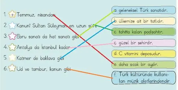 4. Sınıf Türkçe Ders Kitabı Sayfa 195 Cevapları MEB Yayınları