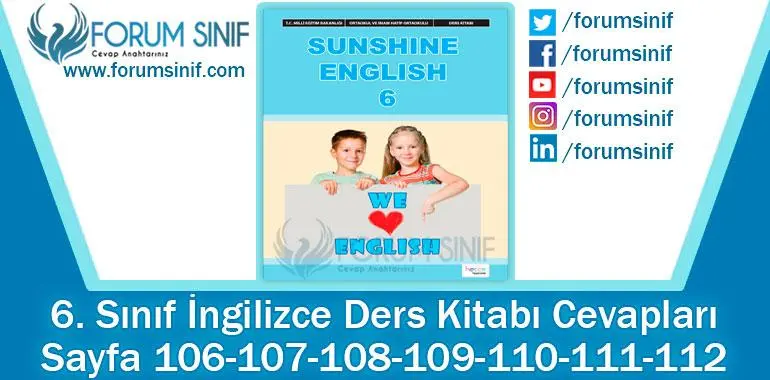 6. Sınıf İngilizce Ders Kitabı Sayfa 106-107-108-109-110-111-112. Cevapları Hecce Yayıncılık 6. Sınıf İngilizce Ders Kitabı Sayfa 106-107-108-109-110-111-112. Cevapları Hecce Yayıncılık
