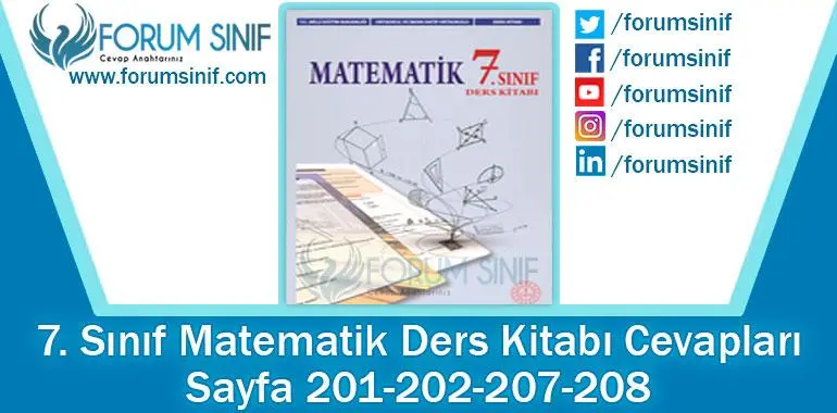 7. Sınıf Matematik Ders Kitabı 201-202-207-208. Sayfa Cevapları MEB Yayınları