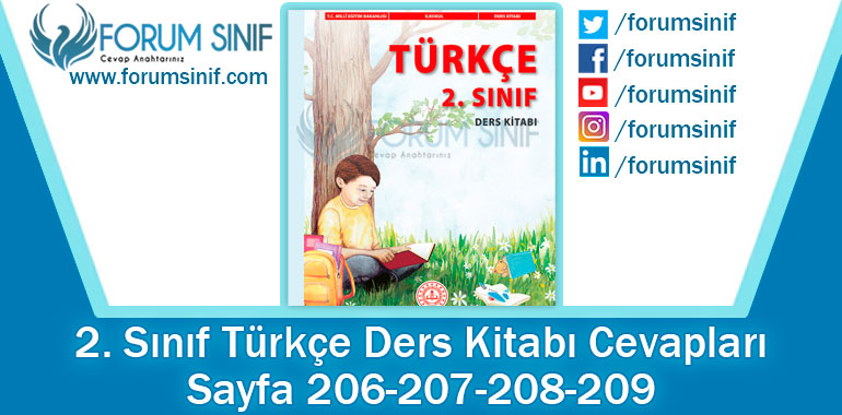 2. Sınıf Türkçe Ders Kitabı 206-207-208-209. Sayfa Cevapları MEB Yayınları