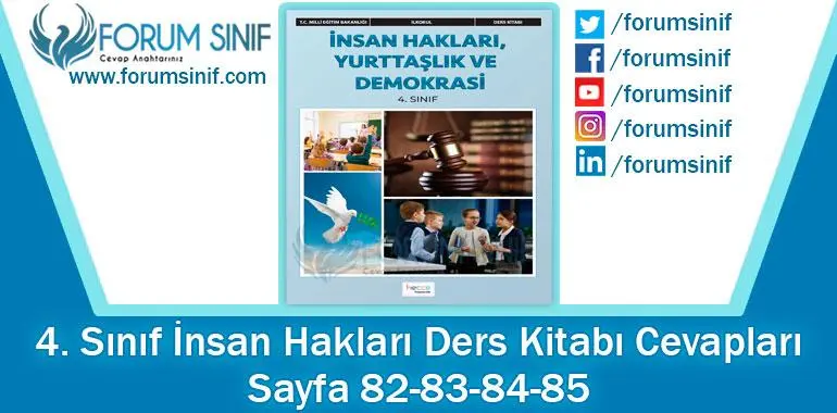4. Sınıf İnsan Hakları Ders Kitabı 82-83-84-85. Sayfa Cevapları Hecce Yayıncılık