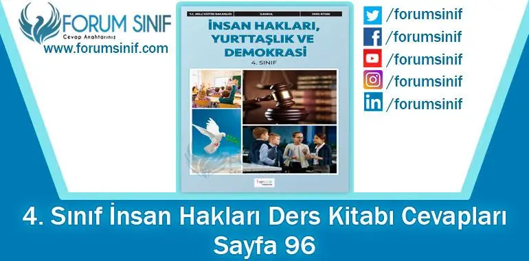 4. Sınıf İnsan Hakları Ders Kitabı 96. Sayfa Cevapları Hecce Yayıncılık