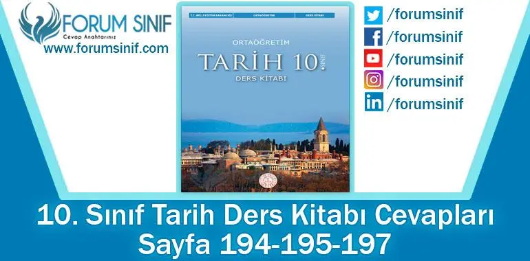 10. Sınıf Tarih Ders Kitabı 208-209-210-211. Sayfa Cevapları MEB Yayınları