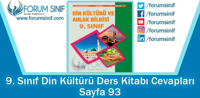 9. Sınıf Din Kültürü Ders Kitabı 93. Sayfa Cevapları Erkad Yayıncılık