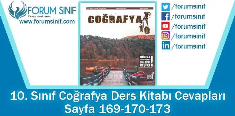 10. Sınıf Coğrafya Ders Kitabı 169-170-173. Sayfa Cevapları MEB Yayınları