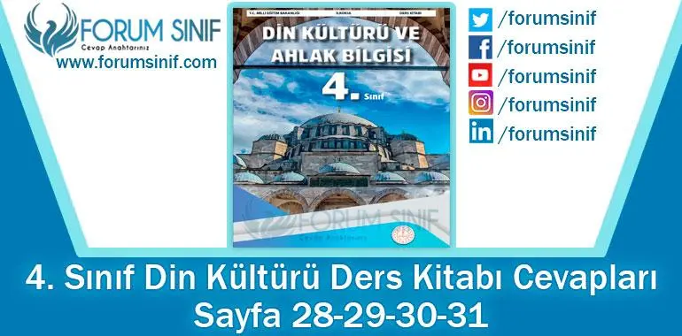 4. Sınıf Din Kültürü Ders Kitabı Sayfa 28-29-30-31 Cevapları MEB Yayınları 4. Sınıf Din Kültürü Ders Kitabı Sayfa 28-29-30-31 Cevapları MEB Yayınları