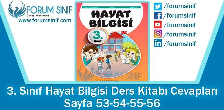 3. Sınıf Hayat Bilgisi Ders Kitabı Sayfa 53-54-55-56 Cevapları SDR İpekyolu Yayıncılık