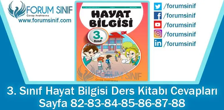3. Sınıf Hayat Bilgisi Ders Kitabı Sayfa 82-83-84-85-86-87-88. Cevapları SDR İpekyolu Yayıncılık