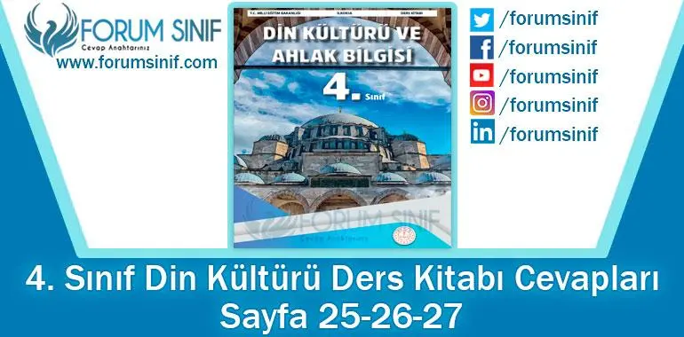 4. Sınıf Din Kültürü Ders Kitabı Sayfa 25-26-27 Cevapları MEB Yayınları