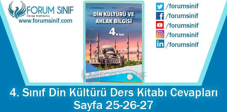 4. Sınıf Din Kültürü Ders Kitabı Sayfa 25-26-27 Cevapları MEB Yayınları