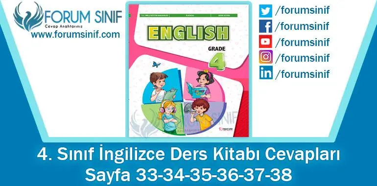 4. Sınıf İngilizce Ders Kitabı 33-34-35-36-37-38. Sayfa Cevapları SDR Dikey Yayıncılık 4. Sınıf İngilizce Ders Kitabı 33-34-35-36-37-38. Sayfa Cevapları SDR Dikey Yayıncılık