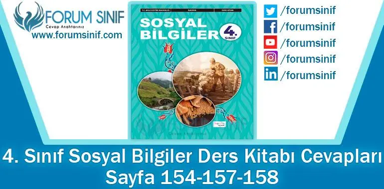 4. Sınıf Sosyal Bilgiler Ders Kitabı 154-157-158. Sayfa Cevapları Hecce Yayıncılık