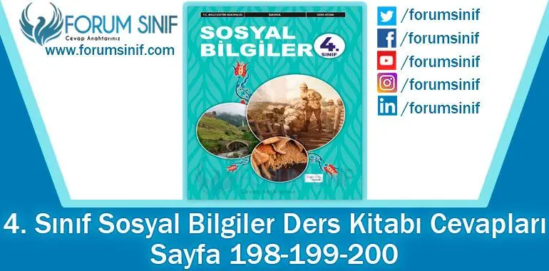 4. Sınıf Sosyal Bilgiler Ders Kitabı 198-199-200. Sayfa Cevapları Hecce Yayıncılık