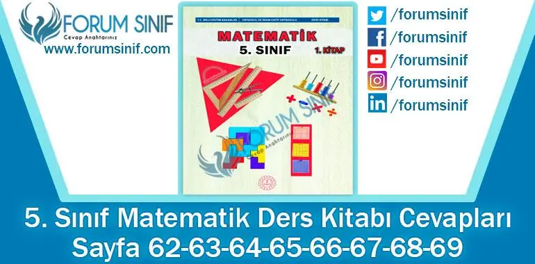5. Sınıf Matematik Ders Kitabı 62-63-64-65-66-67-68-69. Sayfa Cevapları MEB Yayınları