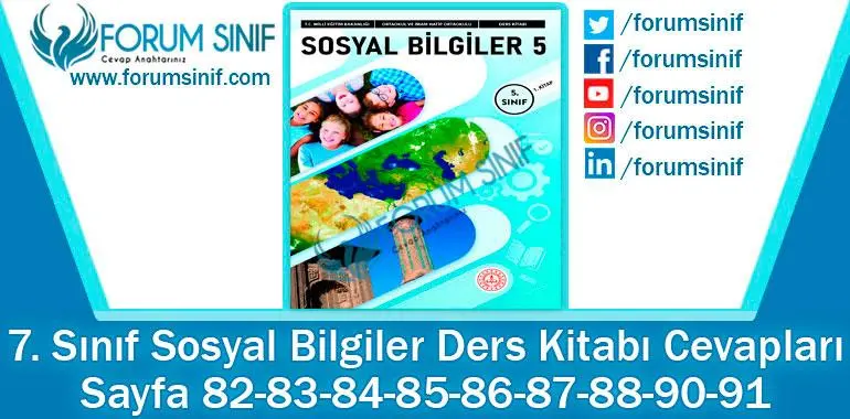 5. Sınıf Sosyal Bilgiler Ders Kitabı Sayfa 82-83-84-85-86-87-88-90-91 Cevapları MEB Yayınları