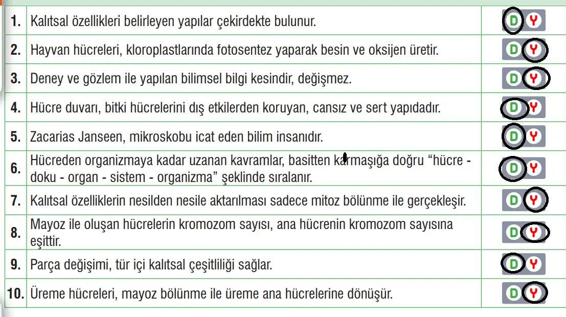 7. Sınıf Fen Bilimleri Ders Kitabı Sayfa 69 Cevapları MEB Yayınları