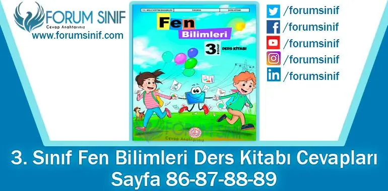 3. Sınıf Fen Bilimleri Ders Kitabı Sayfa 86-87-88-89. Cevapları MEB Yayınları