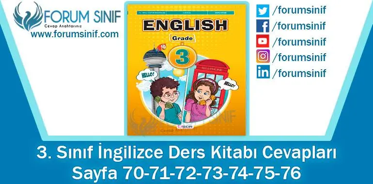 3. Sınıf İngilizce Ders Kitab 70-71-72-73-74-75-76. Sayfa Cevapları SDR Dikey Yayıncılık 3. Sınıf İngilizce Ders Kitab 70-71-72-73-74-75-76. Sayfa Cevapları SDR Dikey Yayıncılık
