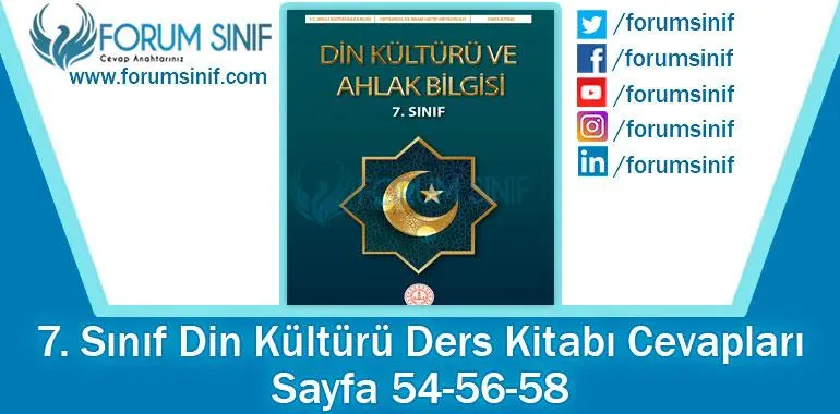7. Sınıf Din Kültürü Ders Kitabı 54-56-58. Sayfa Cevapları MEB Yayınları 7. Sınıf Din Kültürü Ders Kitabı 54-56-58. Sayfa Cevapları MEB Yayınları