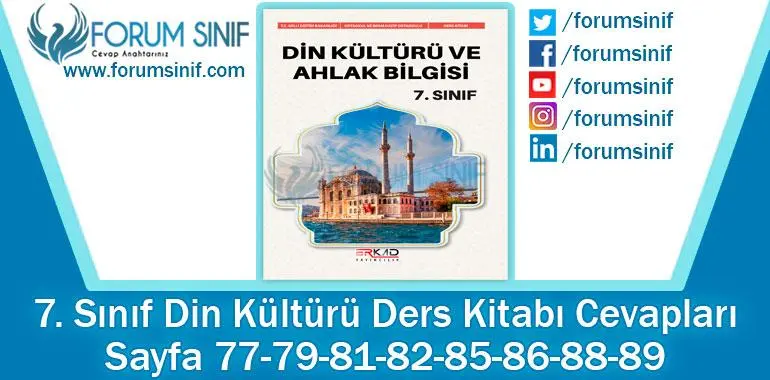 7. Sınıf Din Kültürü Ders Kitabı 77-79-81-82-85-86-88-89. Sayfa Cevapları Erkad Yayıncılık 7. Sınıf Din Kültürü Ders Kitabı 77-79-81-82-85-86-88-89. Sayfa Cevapları Erkad Yayıncılık