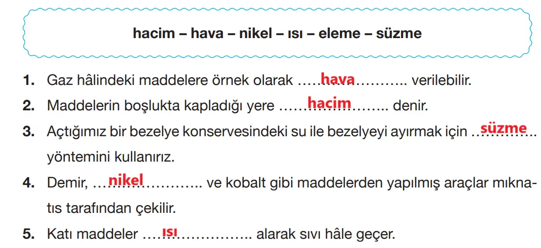 4. Sınıf Fen Bilimleri Ders Kitabı Sayfa 159 Cevapları Pasifik Yayıncılık