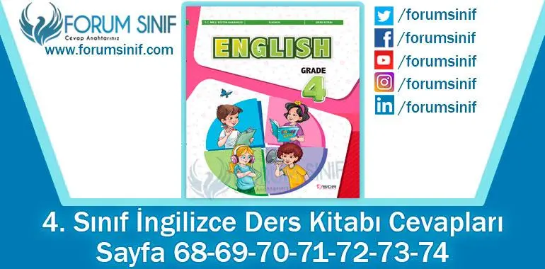 4. Sınıf İngilizce Ders Kitabı 68-69-70-71-72-73-74. Sayfa Cevapları SDR Dikey Yayıncılık