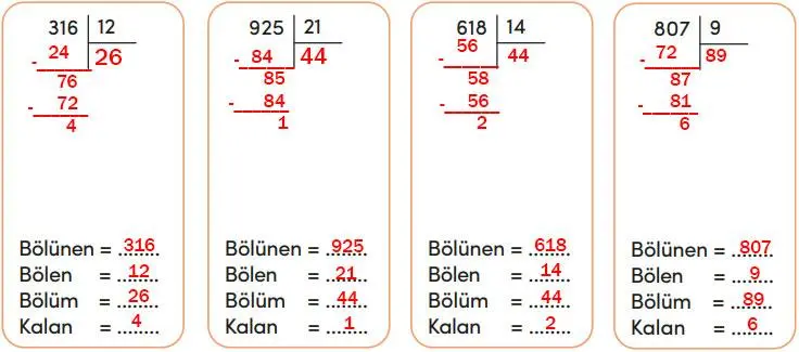 4. Sınıf Matematik Ders Kitabı Sayfa 90 Cevapları MEB Yayınları