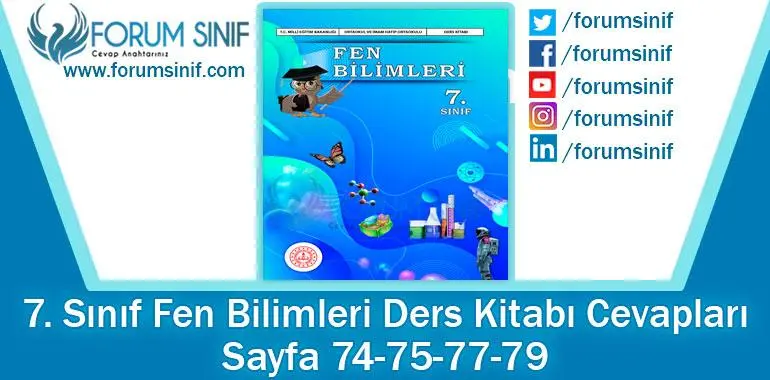 7. Sınıf Fen Bilimleri Ders Kitabı Sayfa 74-75-77-79. Cevapları MEB Yayınları