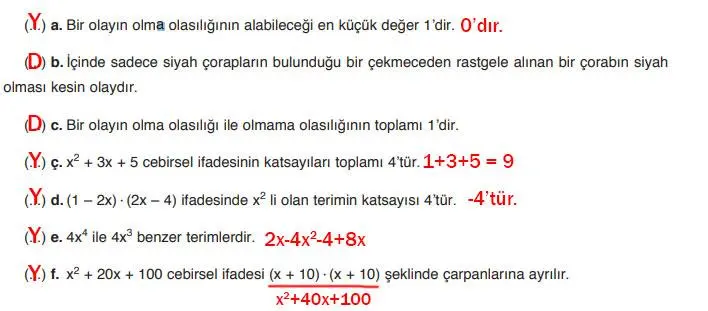 8. Sınıf Matematik Ders Kitabı Sayfa 132 Cevapları ADA Yayıncılık