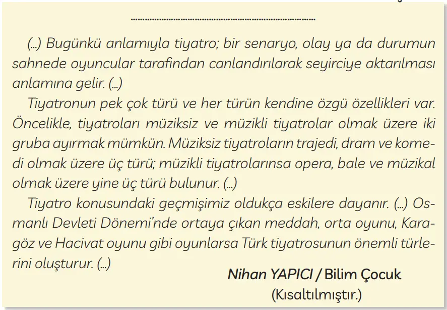 3. Sınıf Türkçe Ders Kitabı Sayfa 257 Cevapları MEB Yayınları