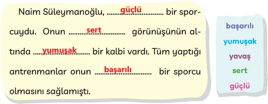 3. Sınıf Türkçe Ders Kitabı Sayfa 258 Cevapları MEB Yayınları